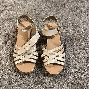 Dr. Scholl's Cream Strappy Slingback Sandals